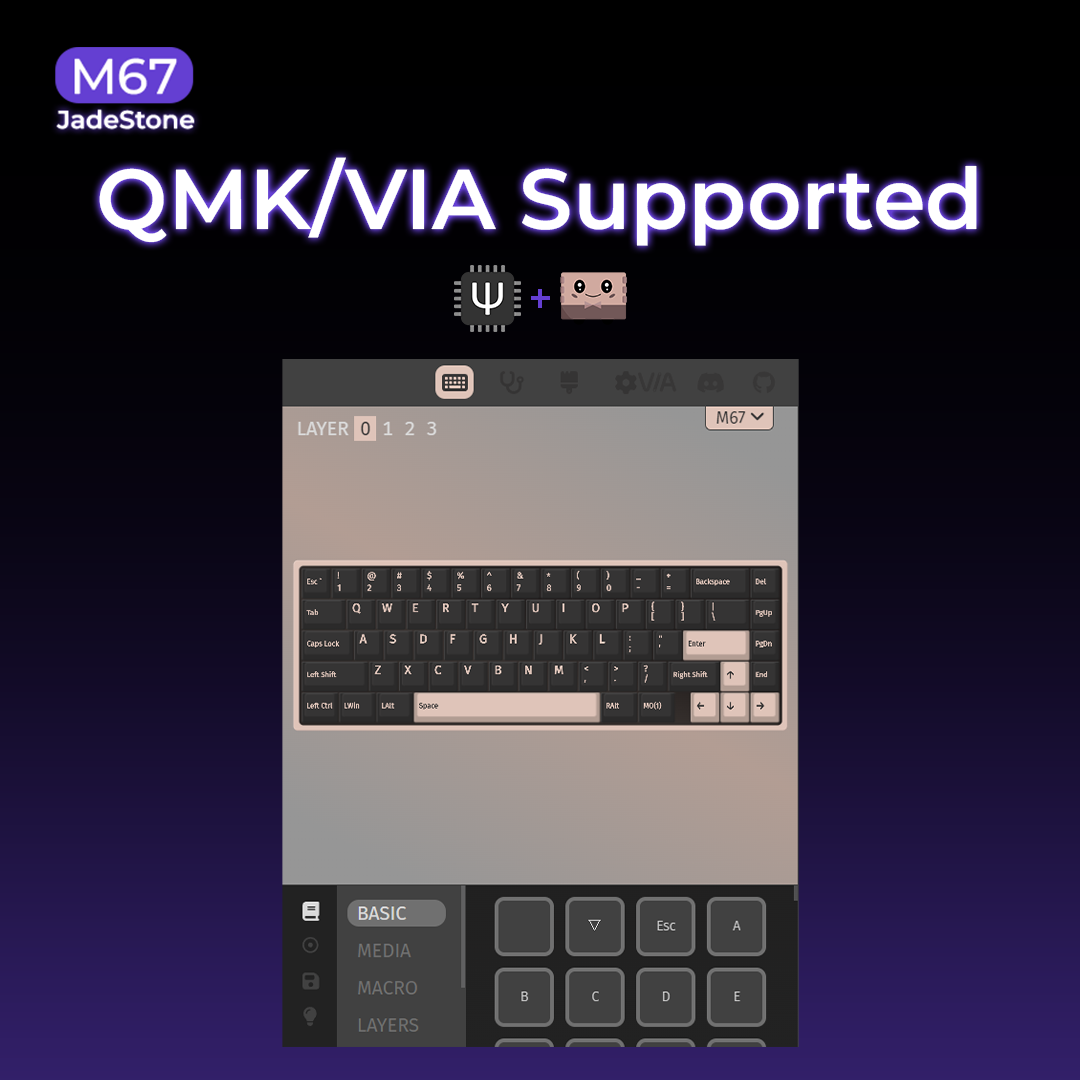 XVX M67 JadeStone VIA Tri-Mode Mechanical Keyboard with IMD-Tech Keycaps (Stellar White)