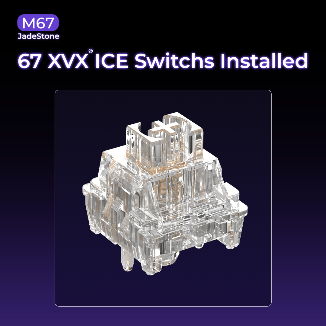 XVX M67 JadeStone VIA Tri-Mode Mechanical Keyboard with IMD-Tech Keycaps (Stellar White)