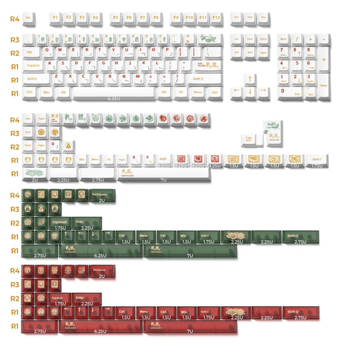 XVX Dunhuang Themed Cherry Profile Dye-Sub PBT Keycaps 212-Key Full Set